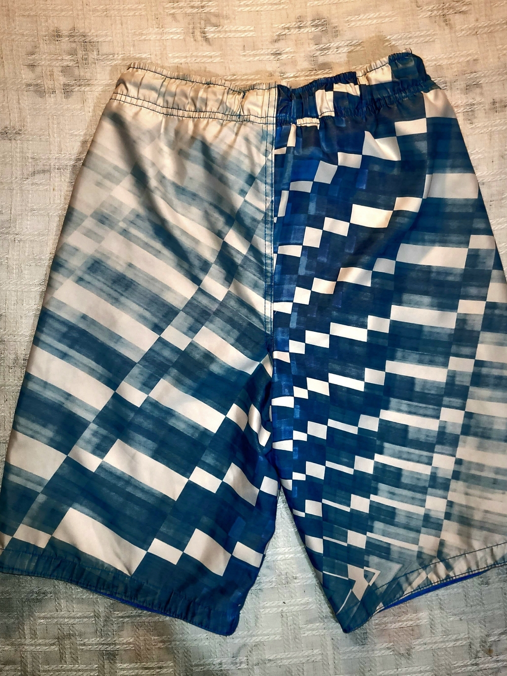 Joe Boxes Blue Geometric Swim Trunks Boy's Size 8